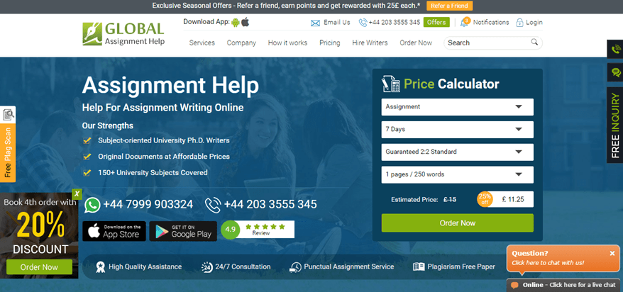 Global Assignment Help Reviews and Complaints