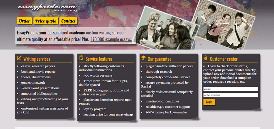Essay services review pride