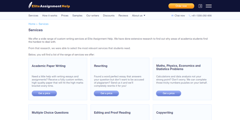 eliteassignmenthelp.com services